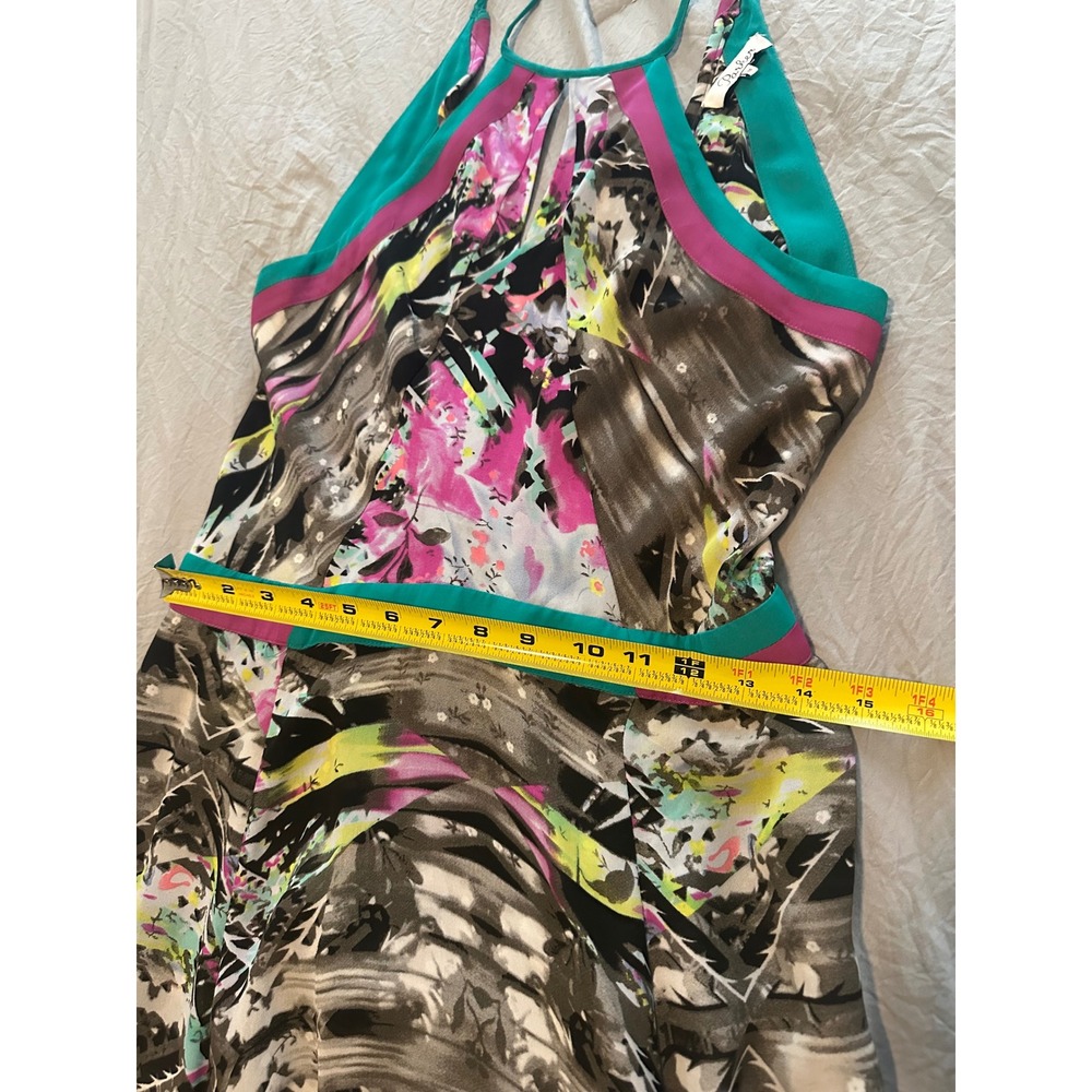 Parker Aurora Combo Maxi Dress size medium women's black teal pink - Picture 10 of 12